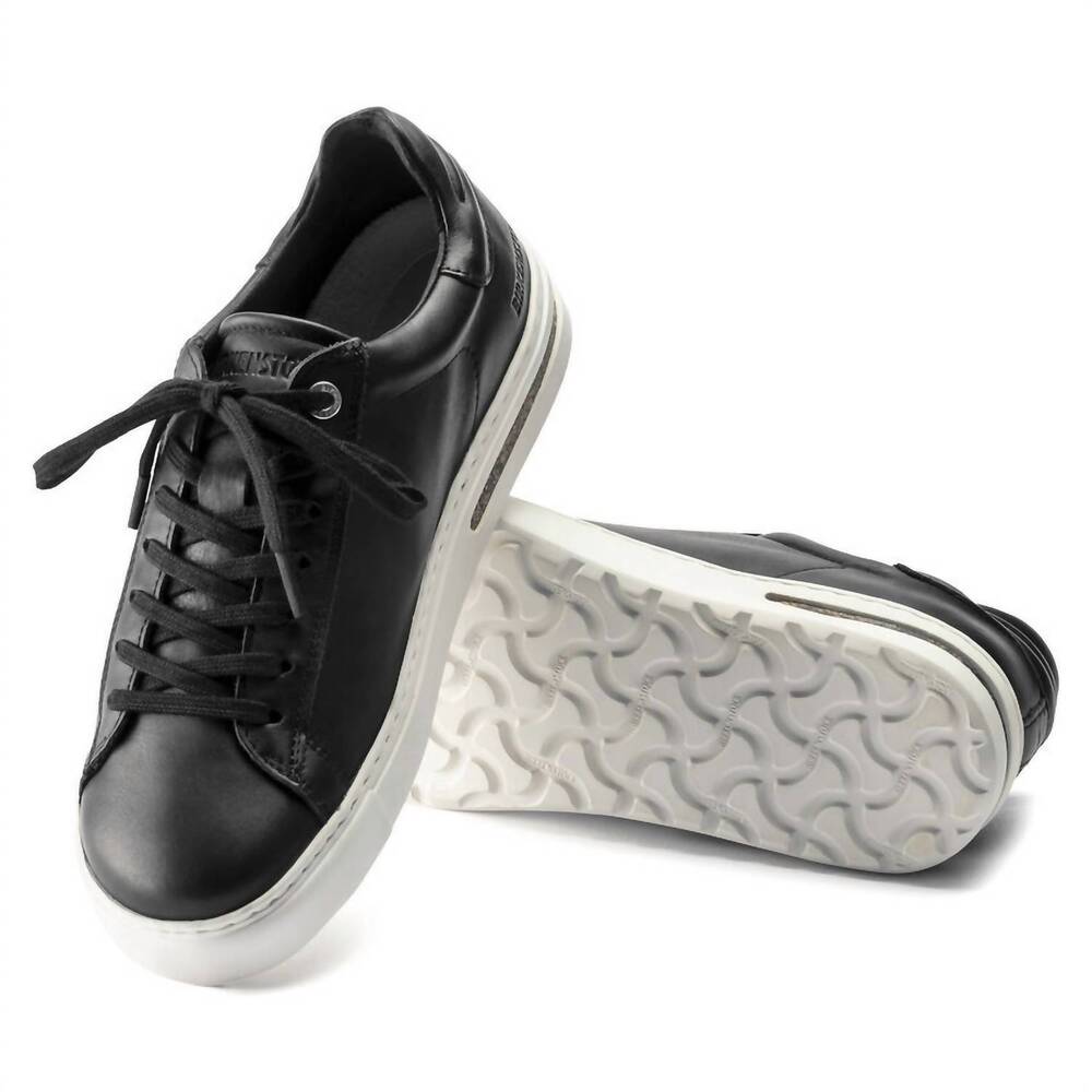 NEW BIRKENSTOCK women's bend low leather sneakers in black